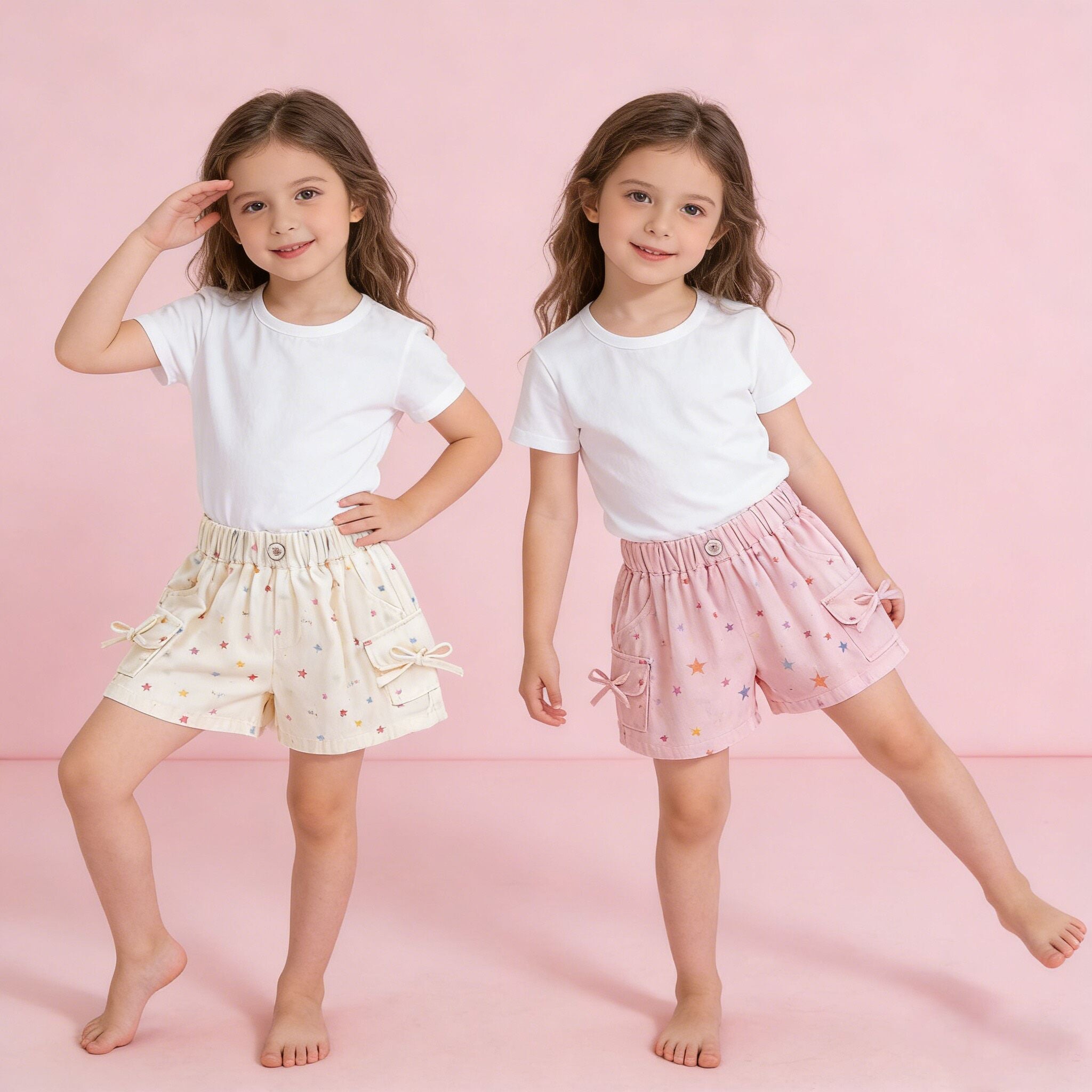 （In Production）Girls Spring&Summer Star Print Shorts