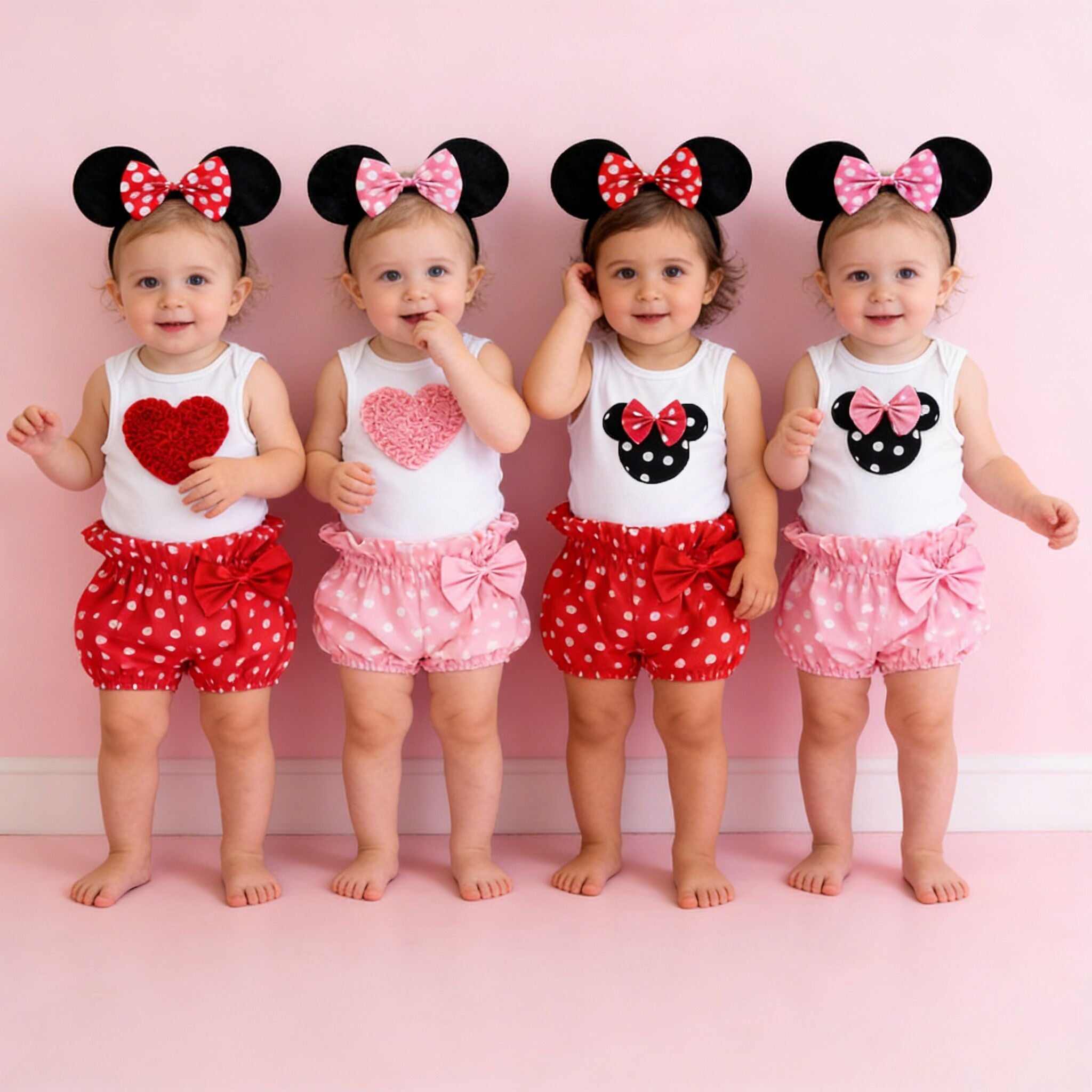 （In Production）Toddler Girls Spring&Summer Cartoon Applique Bloomer Set