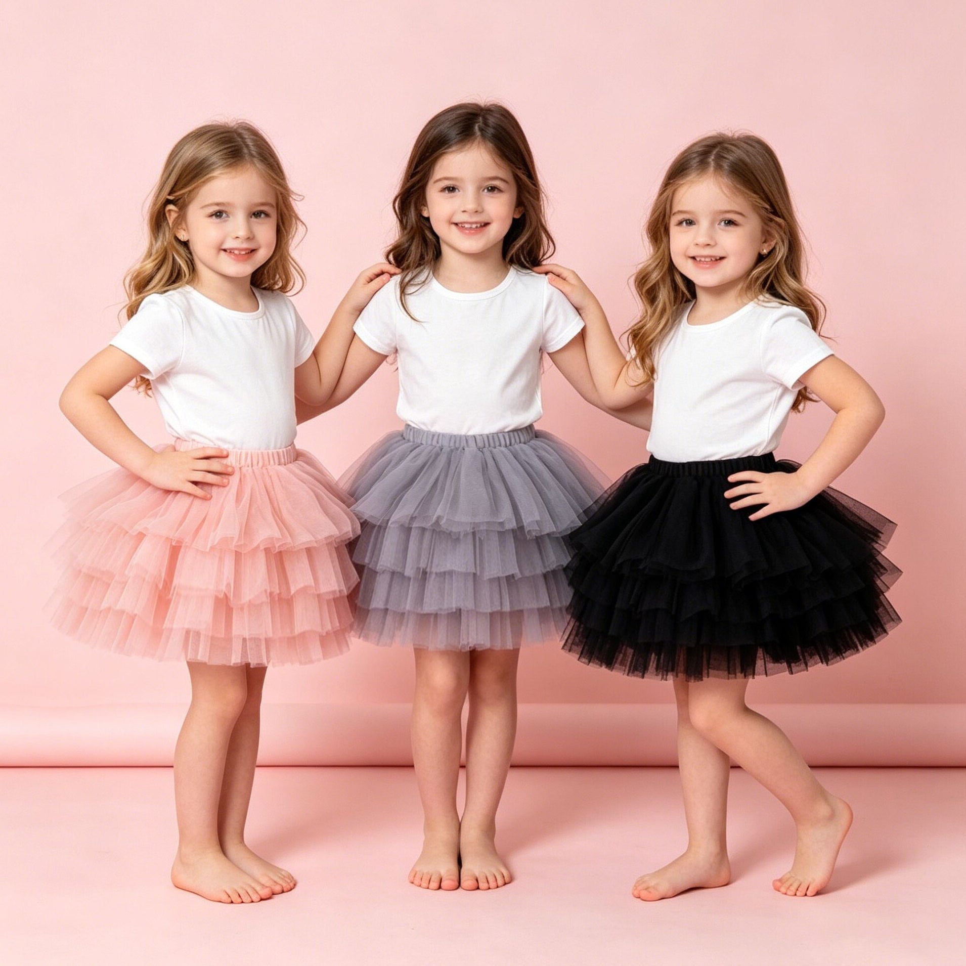 （In Production）Girls Spring&Summer Multicolor Tulle Skirt