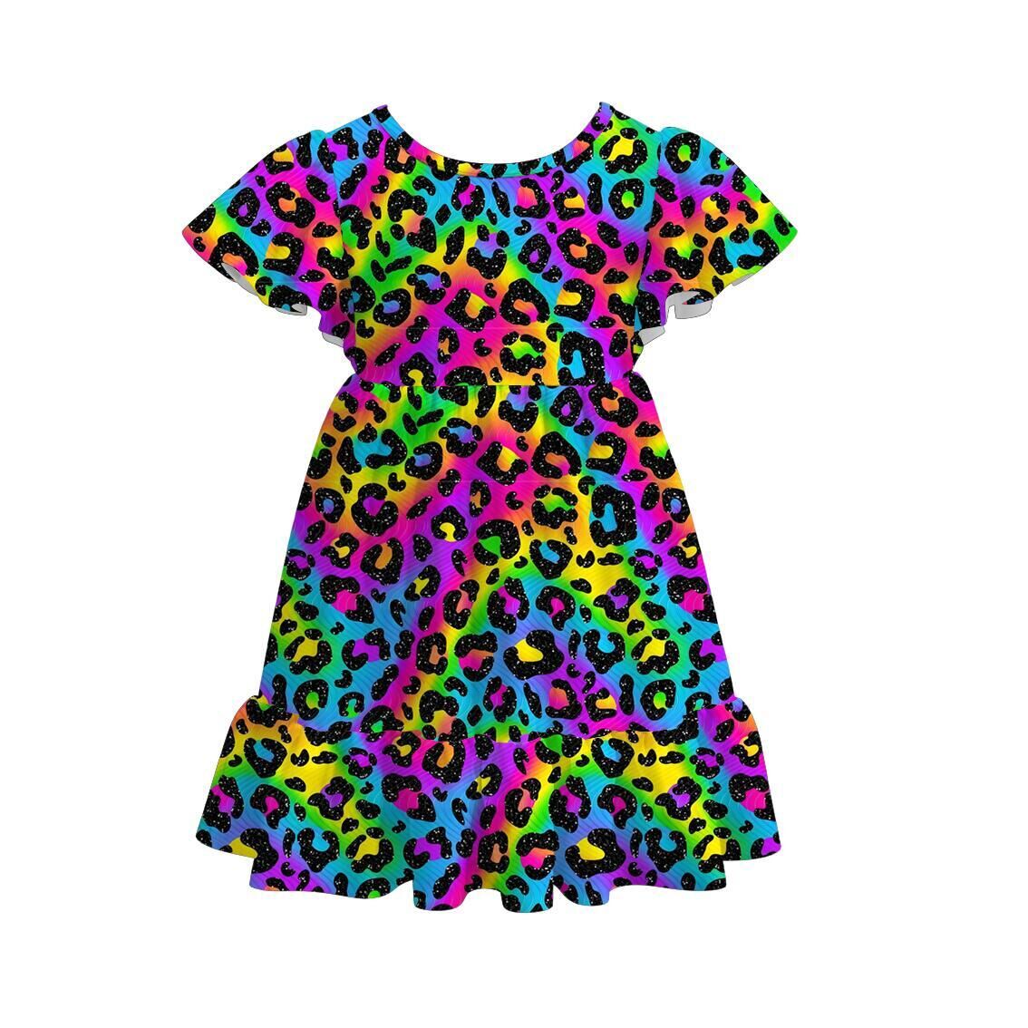 （Pre Order）Girls Spring&Summer Leopard Print Skort Set&Dress