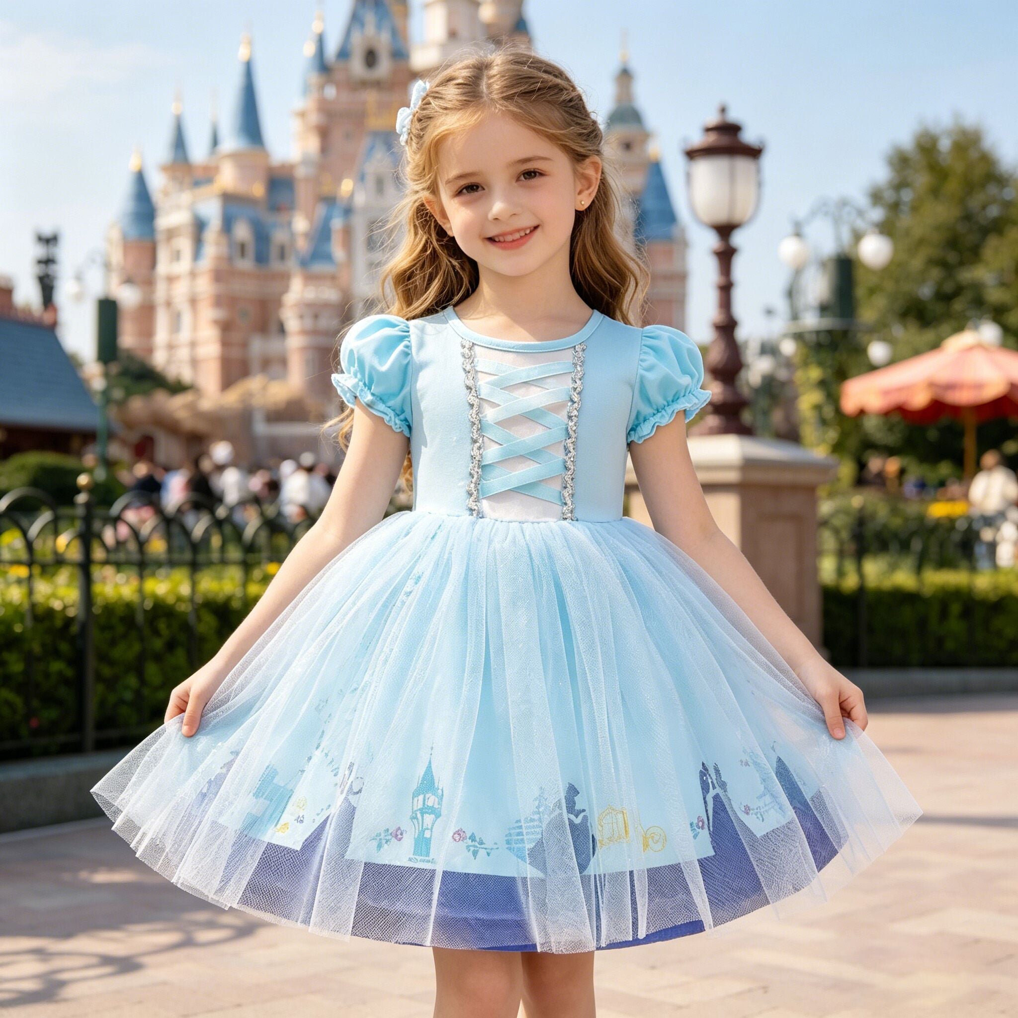 （In Production）Girls Summer Princess Tulle Dress