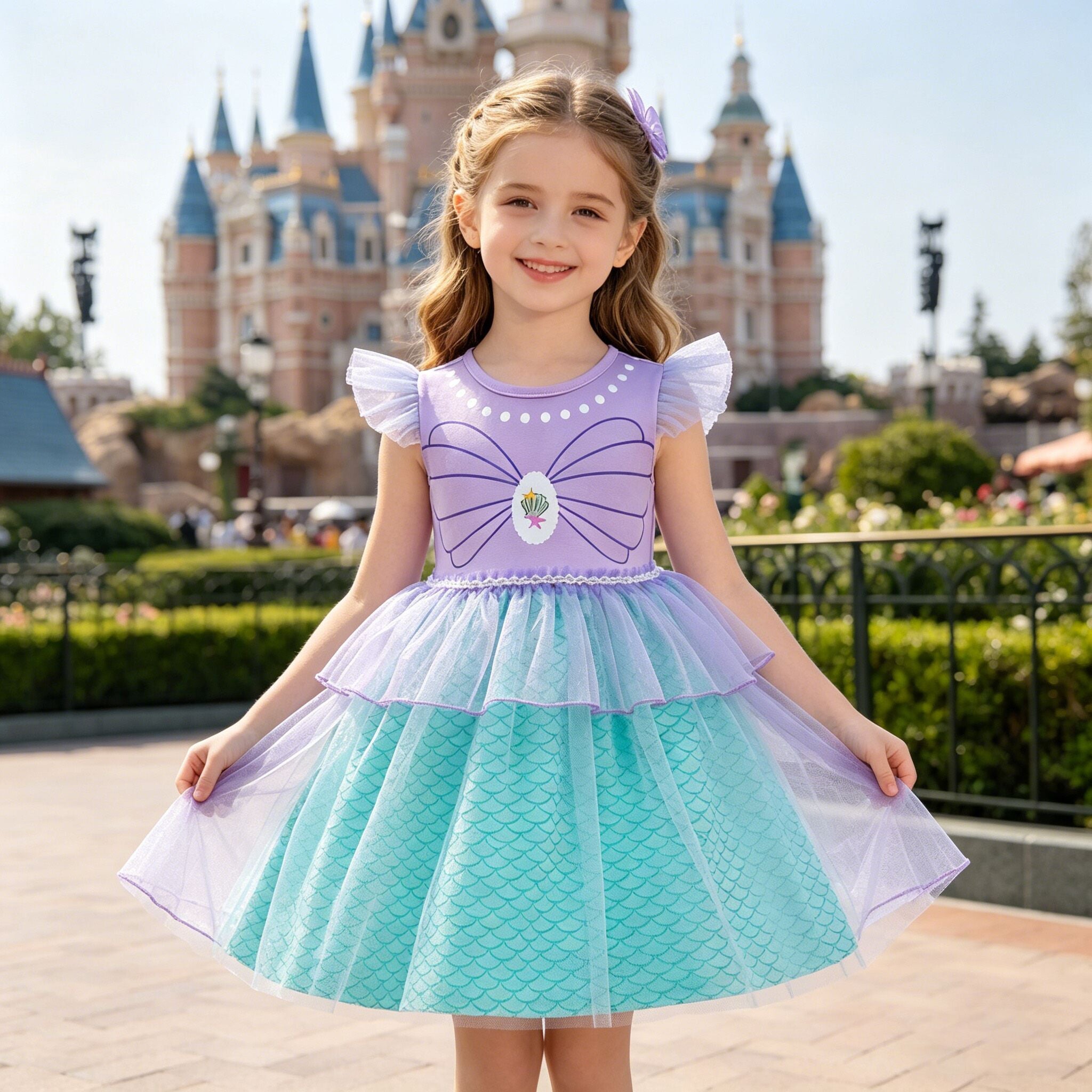 （In Production）Girls Summer Princess Tulle Dress
