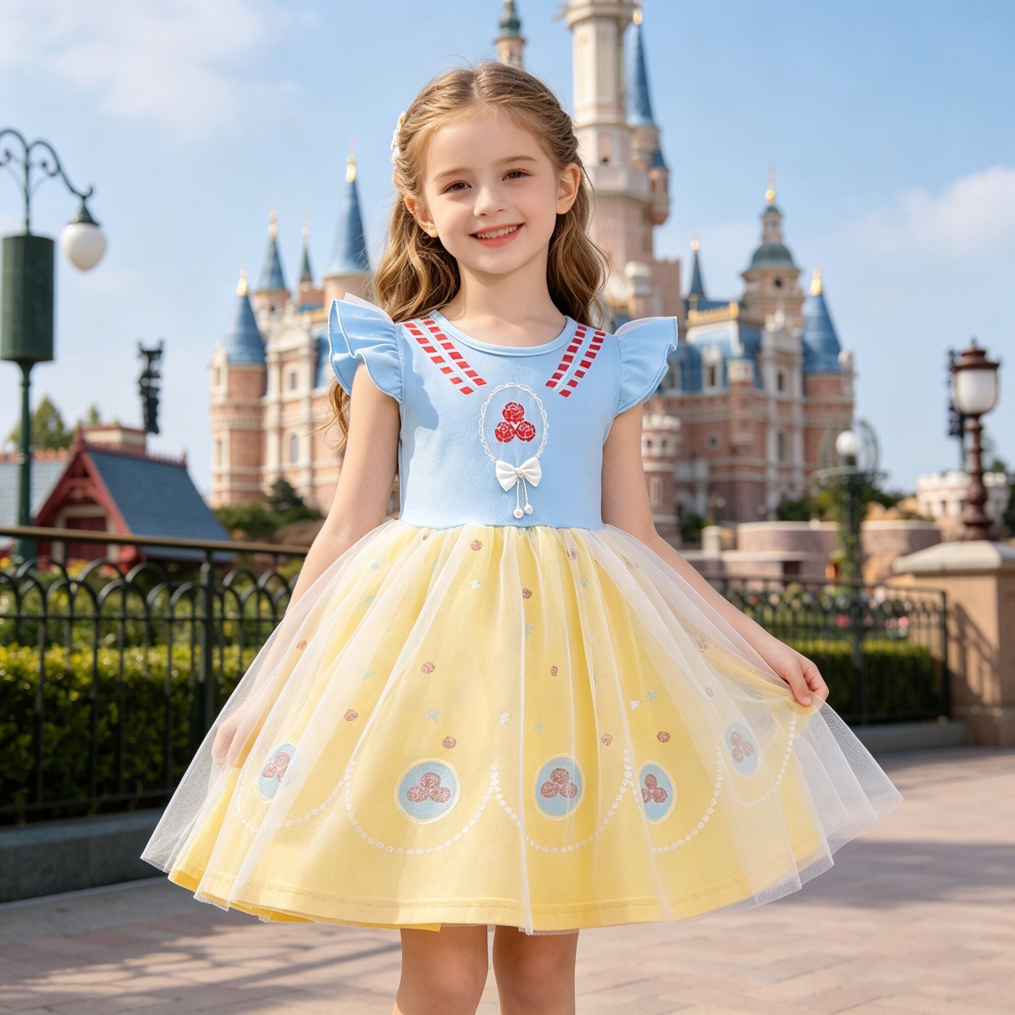 （In Production）Girls Summer Princess Tulle Dress
