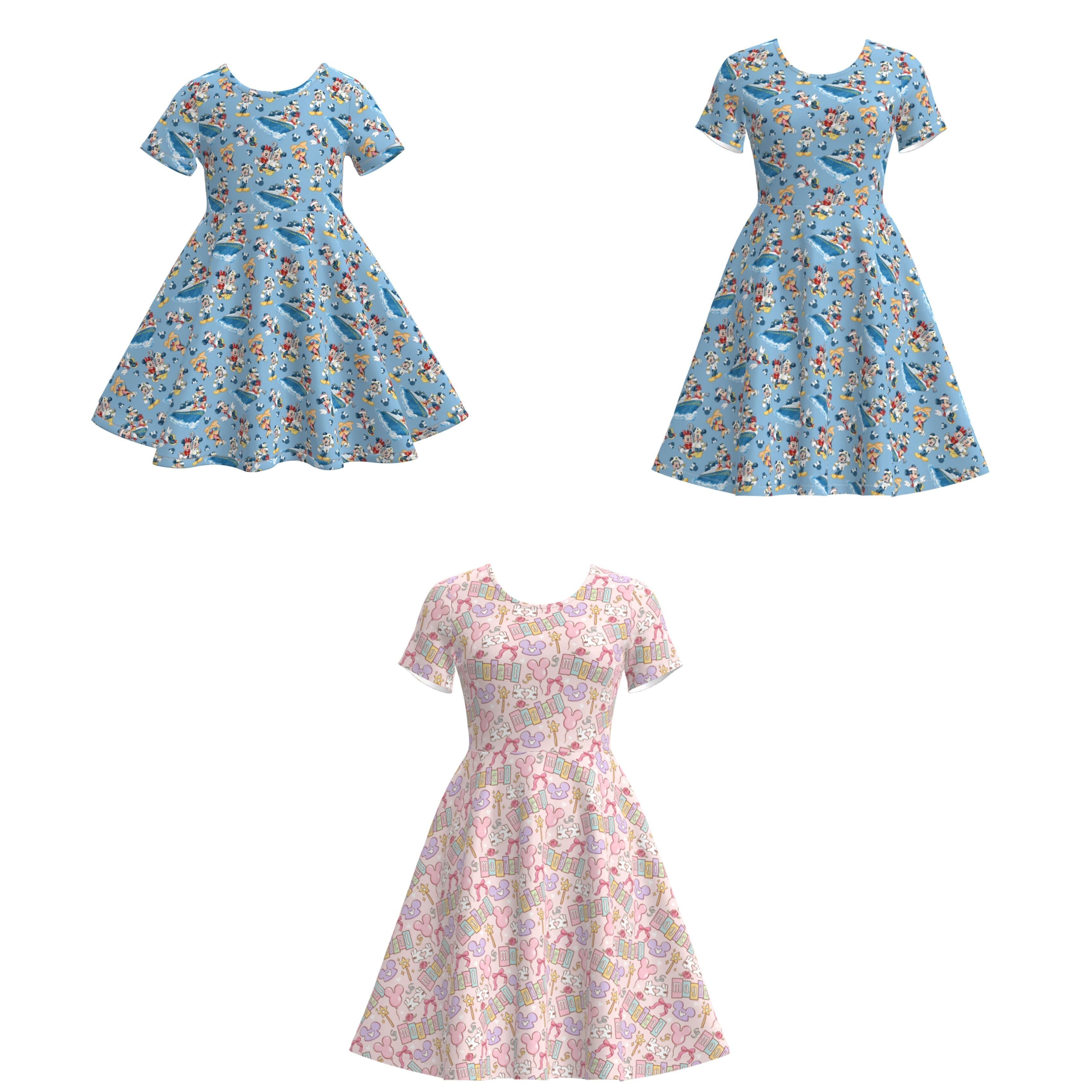 （Pre Order）Mommy and Me Summer Cartoon Print Dress