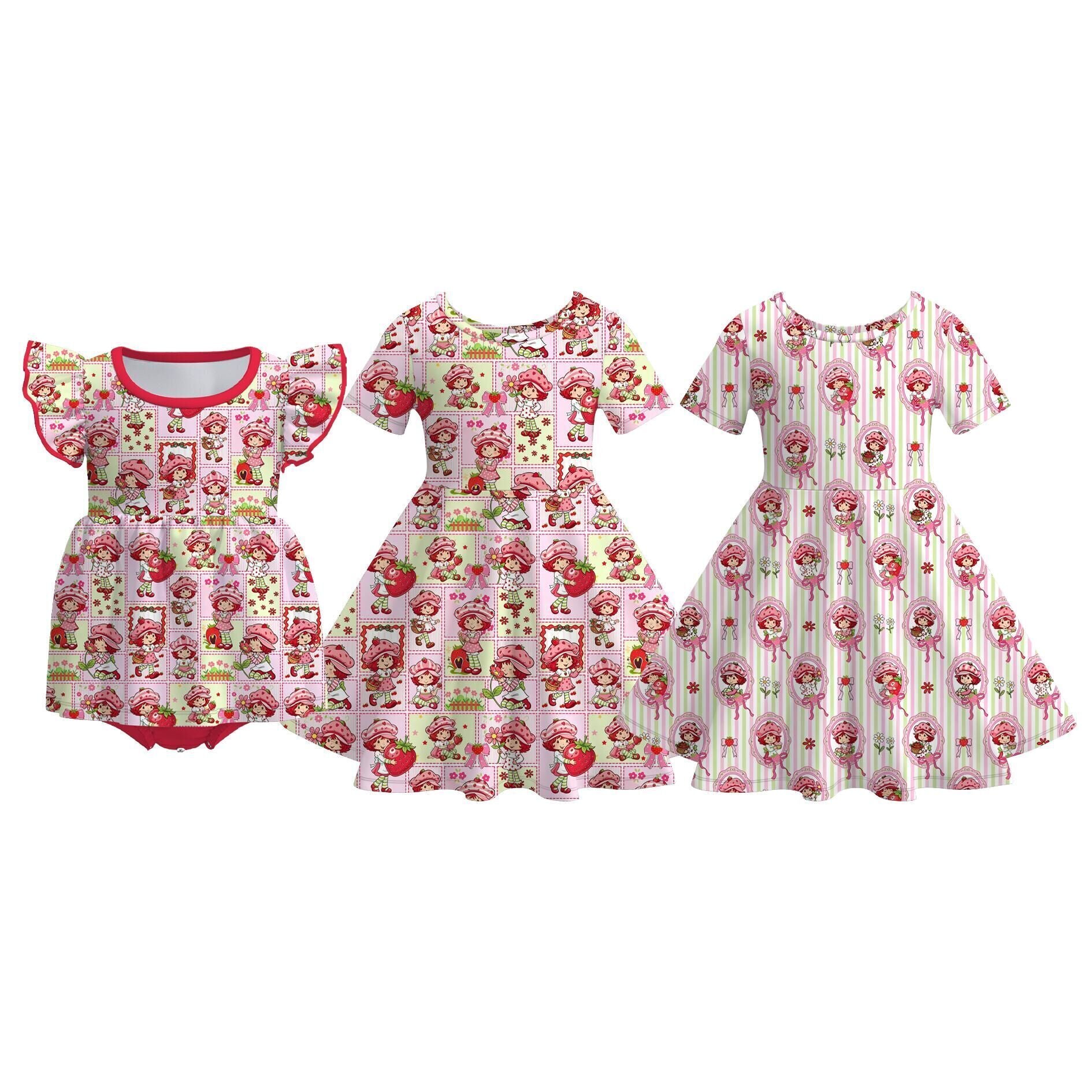 （Pre Order+Prepack Zone）Sisters Summer Cartoon Print Dress&Romper