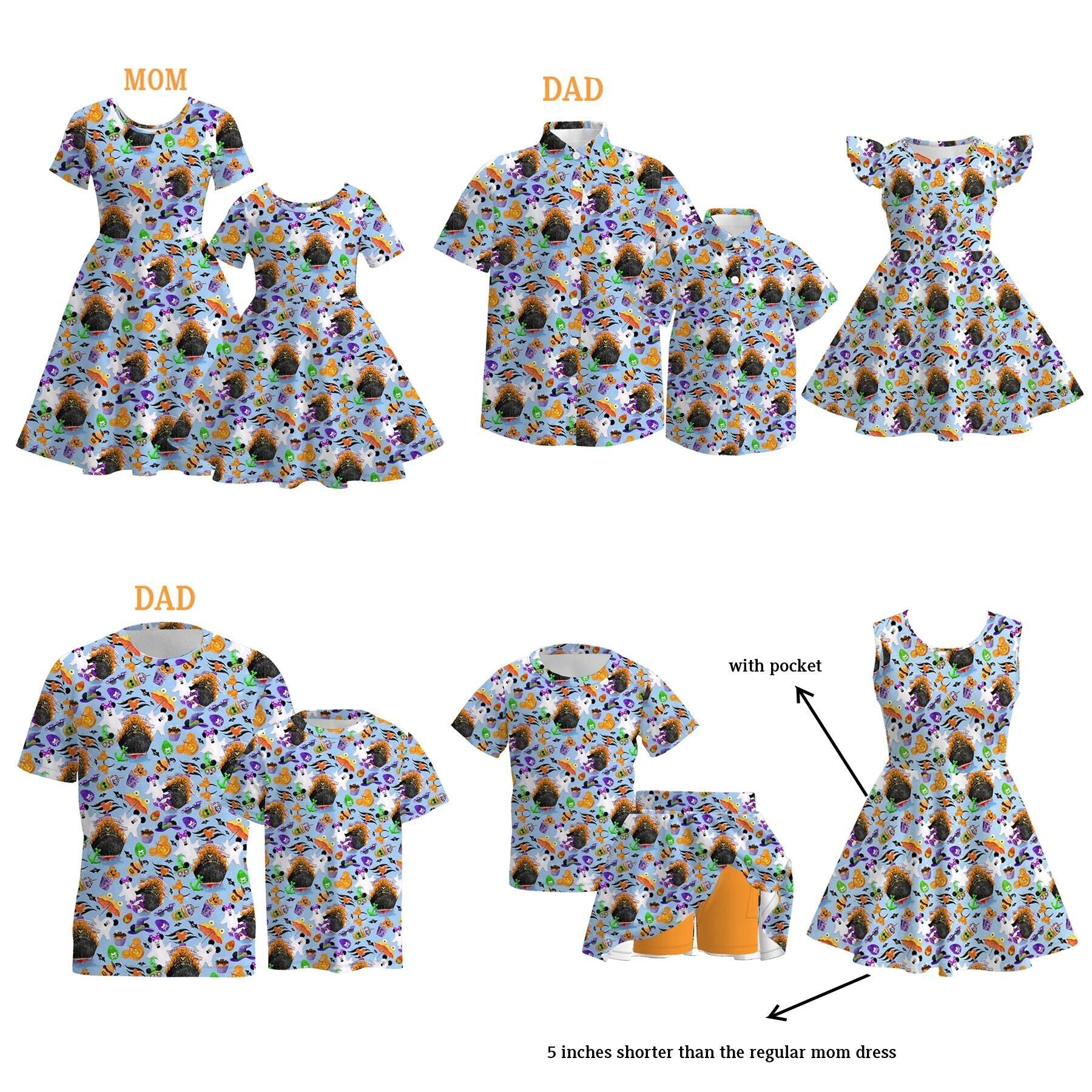（Weekly Pre-Order）Family Halloween Ghost Print Dress,Set＆Top（Ends 8.16）