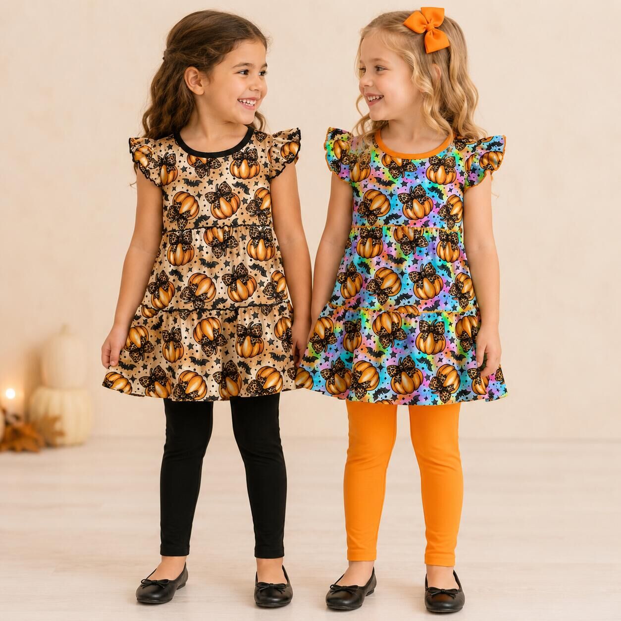（Weekly Pre-Order）Girls Halloween Print Outfit Set（Ends 8.16）