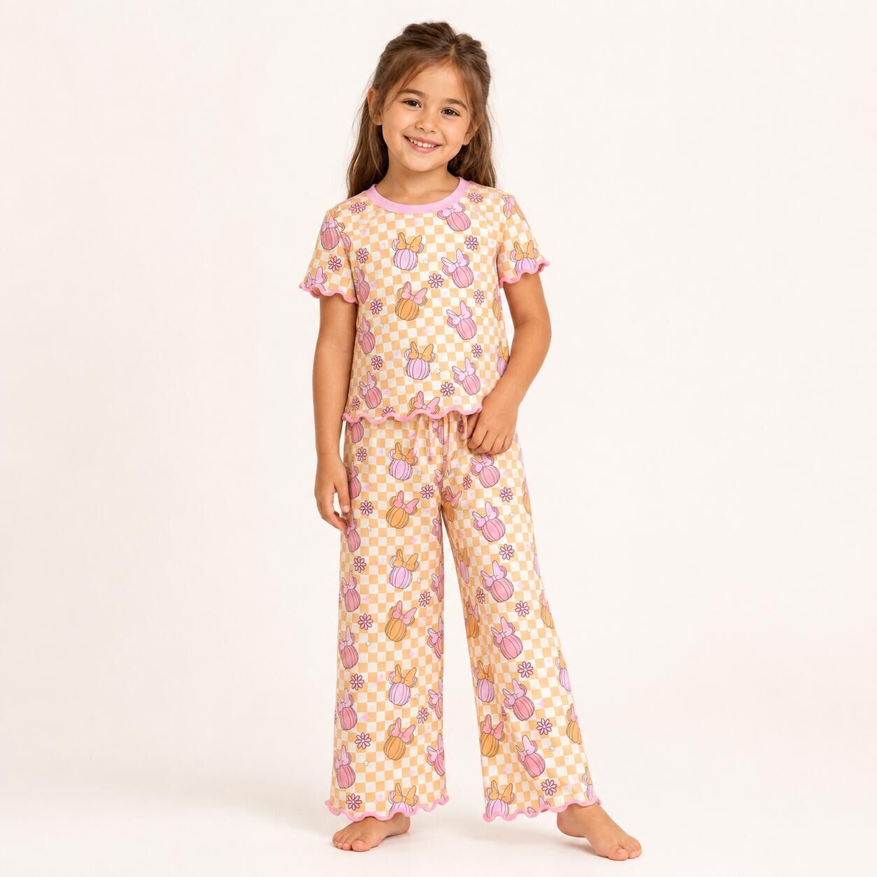 （Weekly Pre-Order）Girls Pumpkin Embroidery Scallop Set（Ends 8.23）