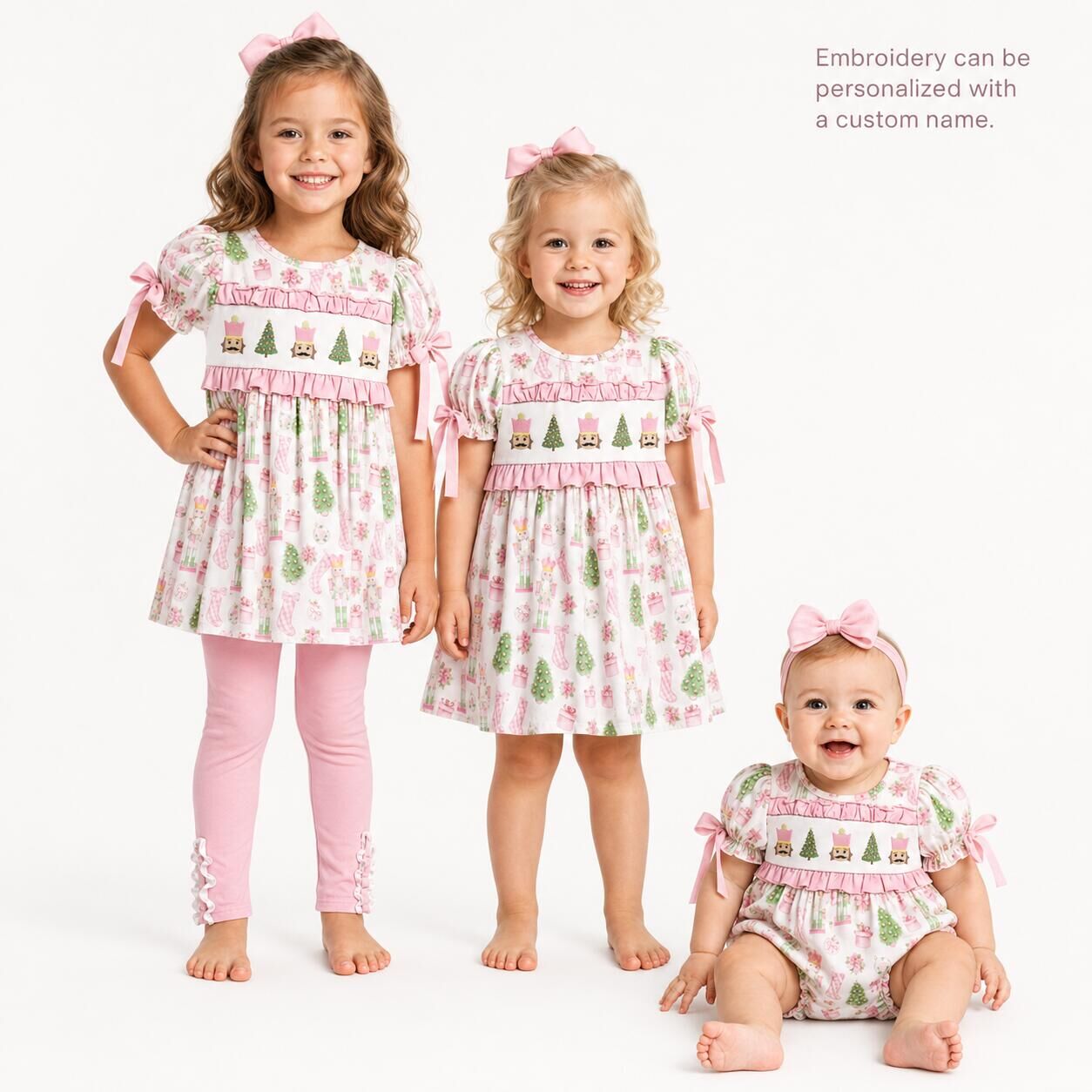 （Weekly Pre-Order）Sisters Christmas Embroidery Smocked Dress,Set&Romper（Ends 8.23）