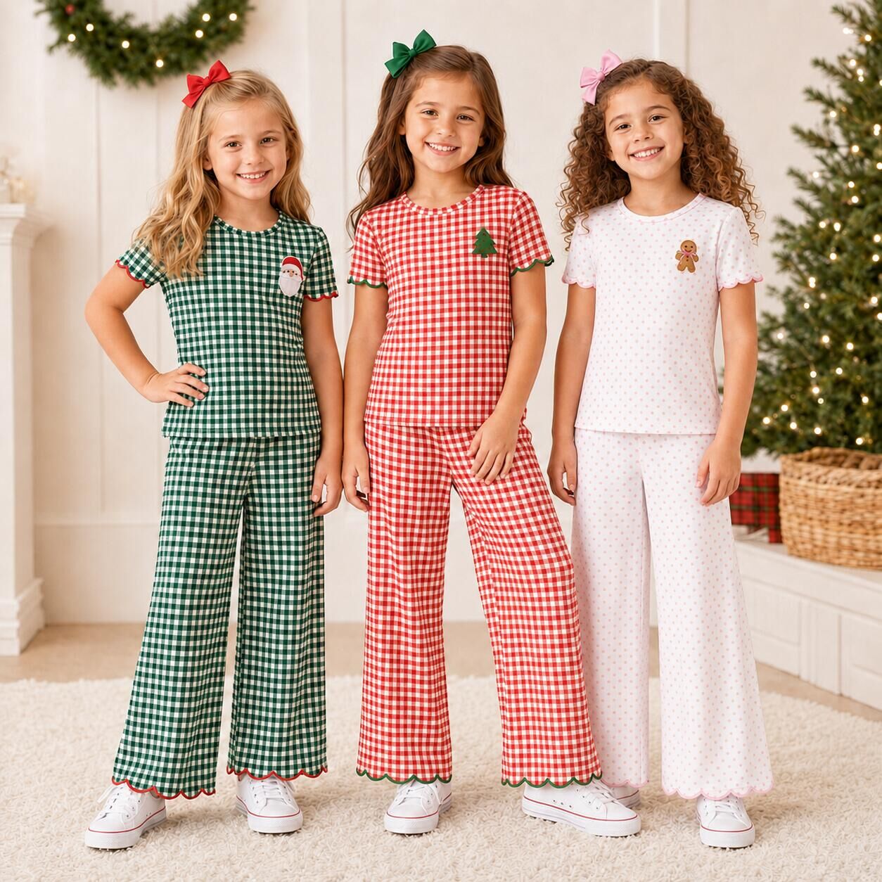 （Pre Order）Sisters Christmas Embroidery Scallop Set