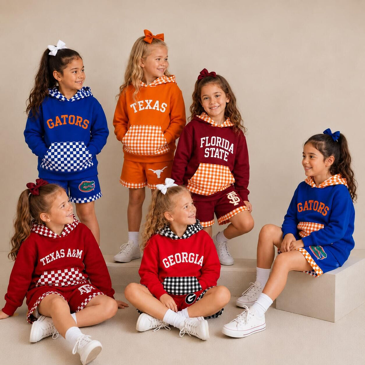 （Pre Order）Girls Football Print Hoodie