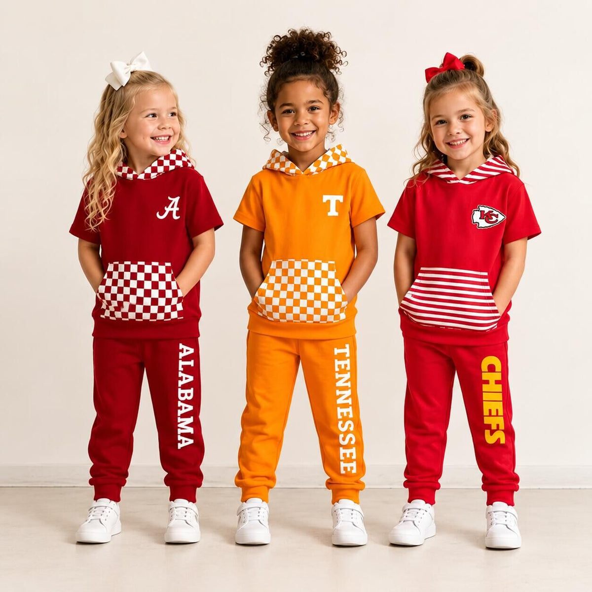 （Pre Order）Girls Football Print Hoodie Set