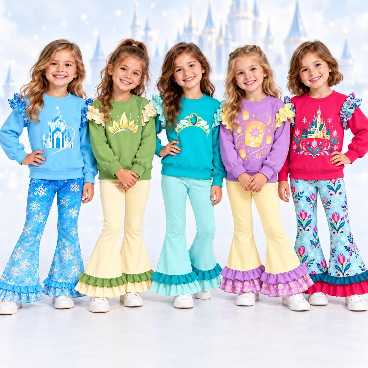 （Weekly Pre-Order）Girls Princess Print Outfit Set（Ends 11.8）