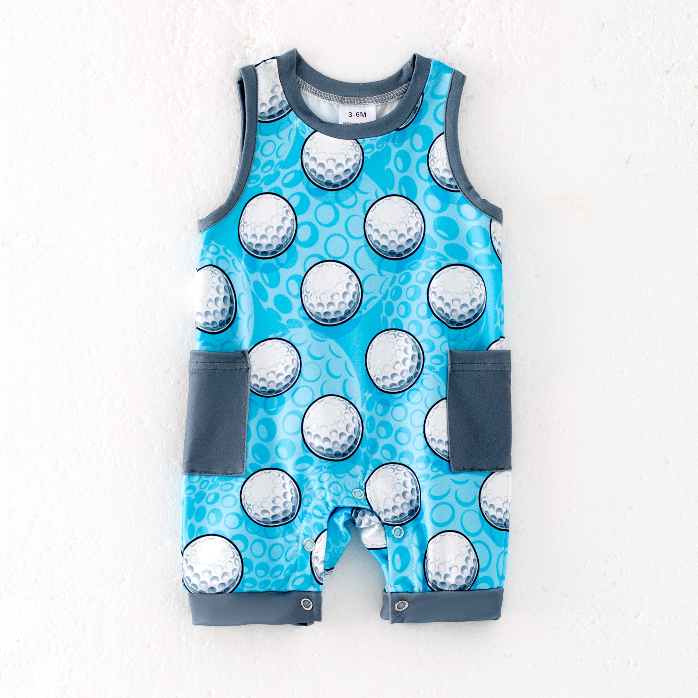 （Pre Order,Prepack Zone）Boys Spring Golf Print Top&Romper