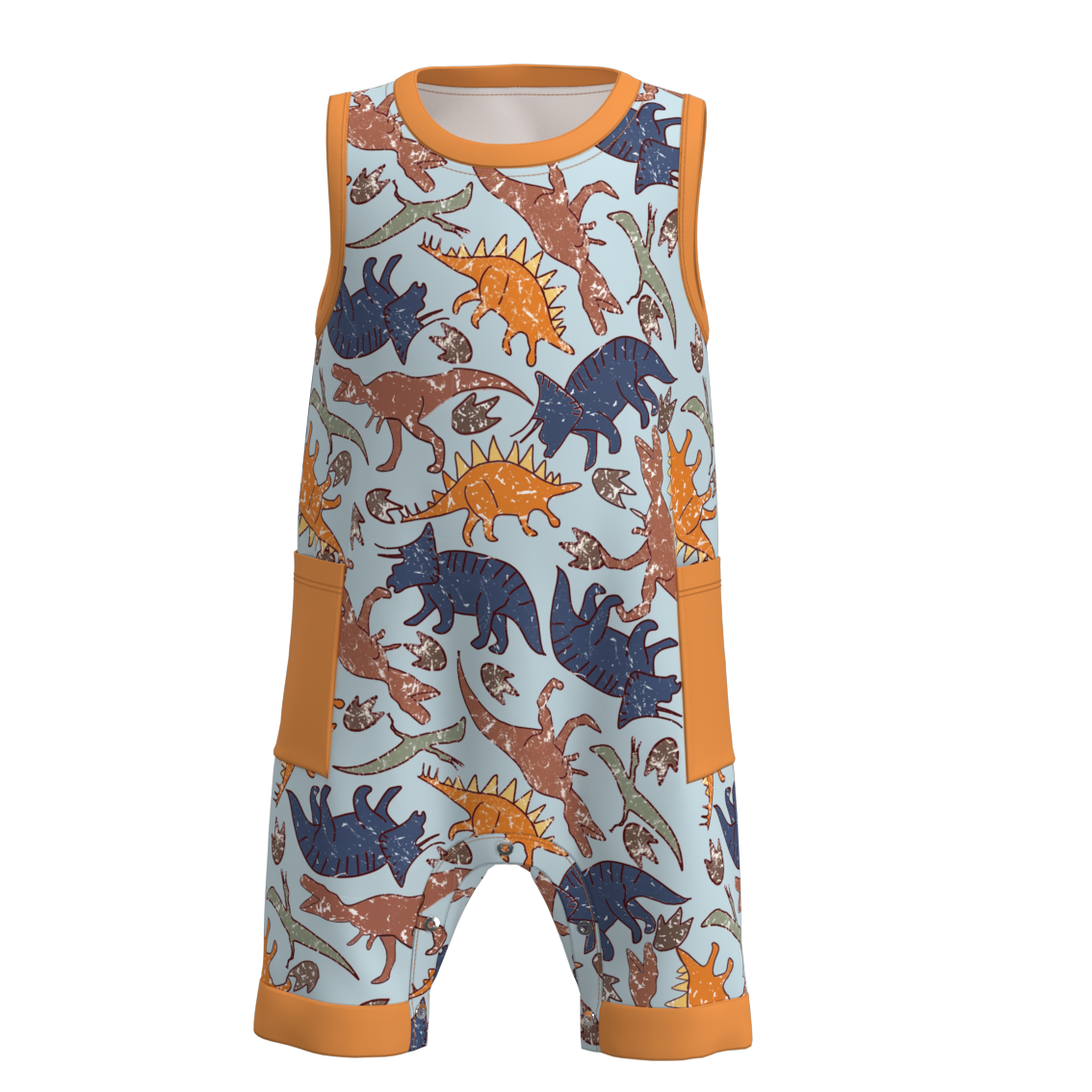 （Pre Order）Baby Boy Summer Dinosaurs Print Romper
