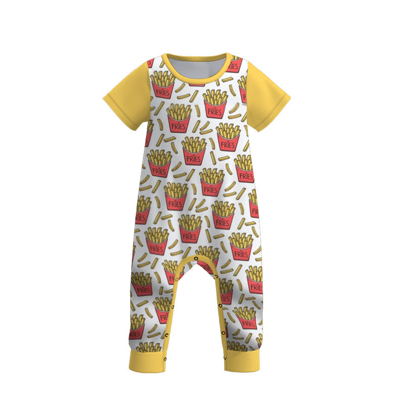（Pre Order）Brothers Spring and Summer Cartoon Print Top＆Romper