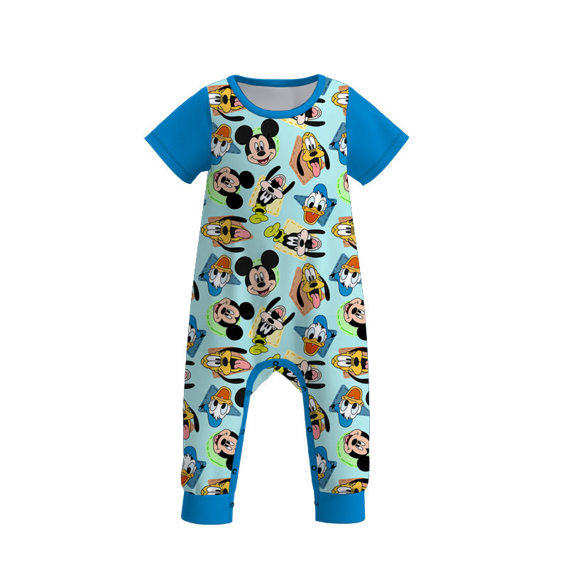 （Pre Order）Brothers Spring and Summer Cartoon Print Top＆Romper