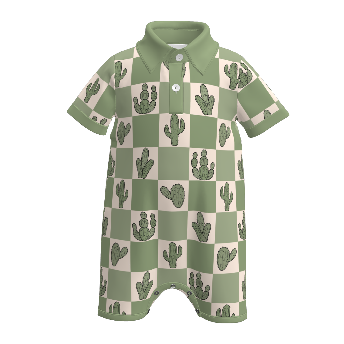 （Pre Order）Brothers Spring and Summer Cowboy Print Romper＆Top