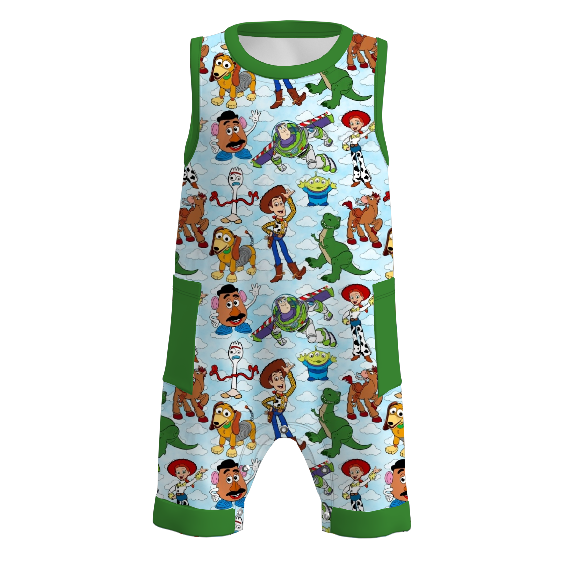 （Pre Order）Toddler Boys Summer Cartoon Print Romper
