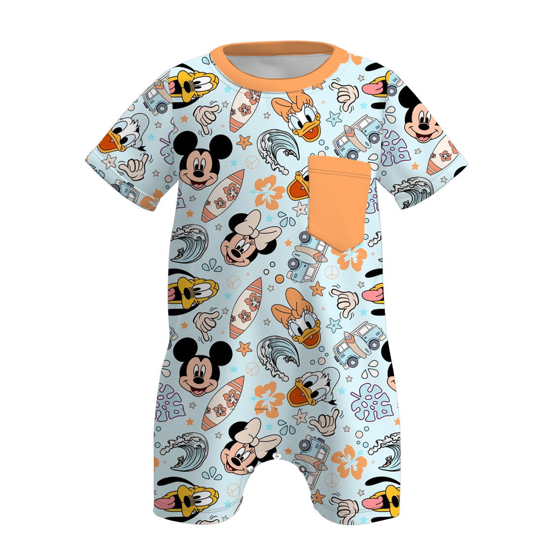 （Pre Order）Toddler Boys Spring and Summer Cartoon Print Romper