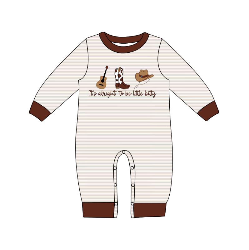 （Pre Order）Toddler Boys Fall Cowboy Embroidery Romper