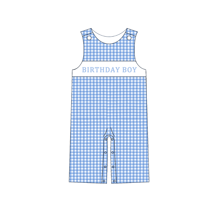 （Pre Order）Sibling Birthday Embroidery Smocked Dress,Romper＆Shorts Set