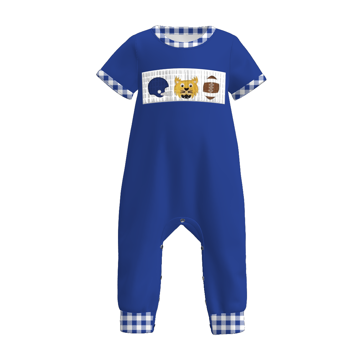 （Pre Order）Family Football Kentucky Embroidery Smocked Dress,Set&Romper