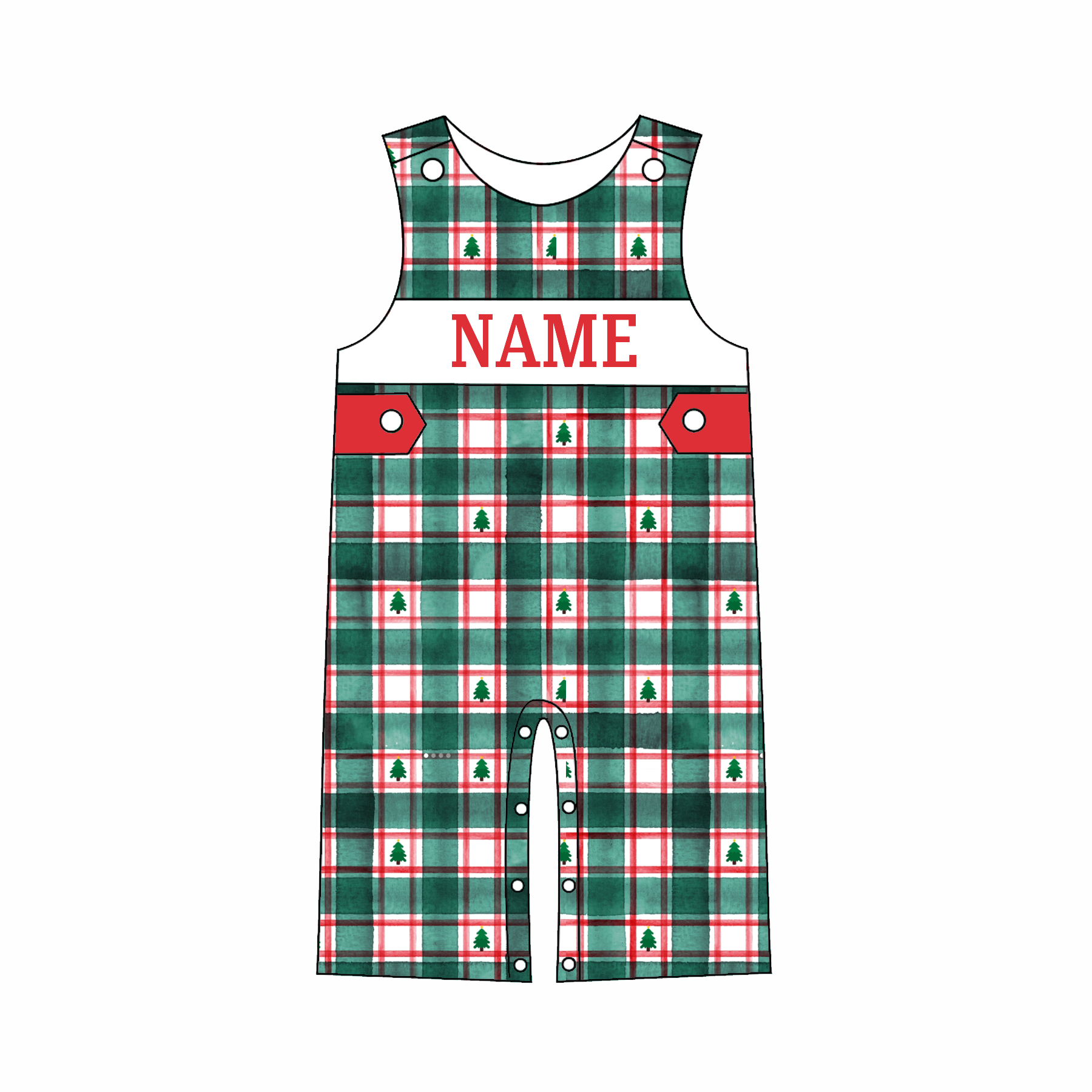 （Pre Order）Family Christmas Plaid Embroidery Smocked Dress,Set&Romper