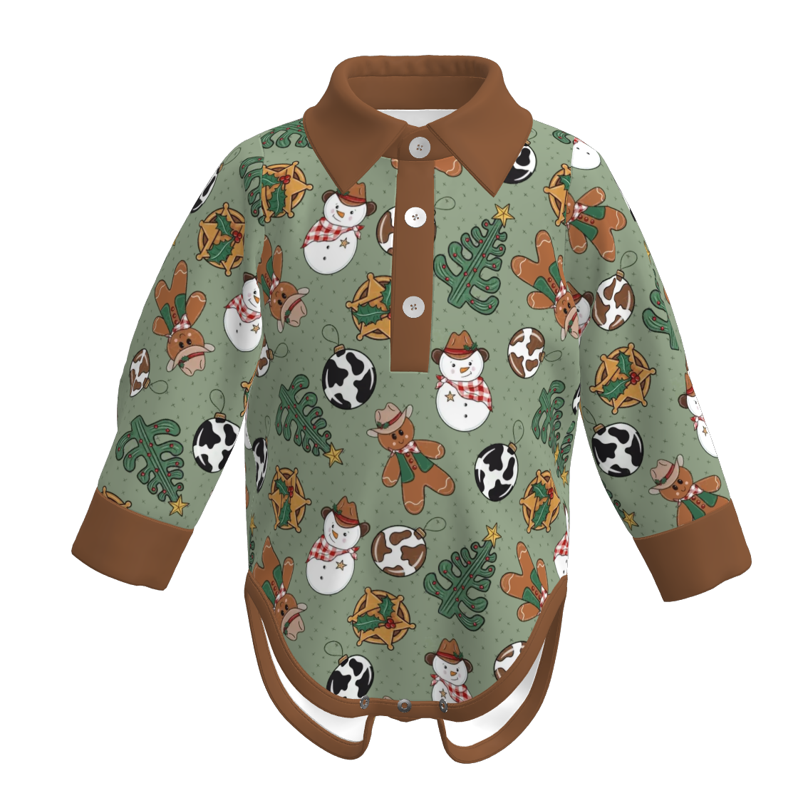 （Pre Order）Brothers Christmas Print Shirt&Romper