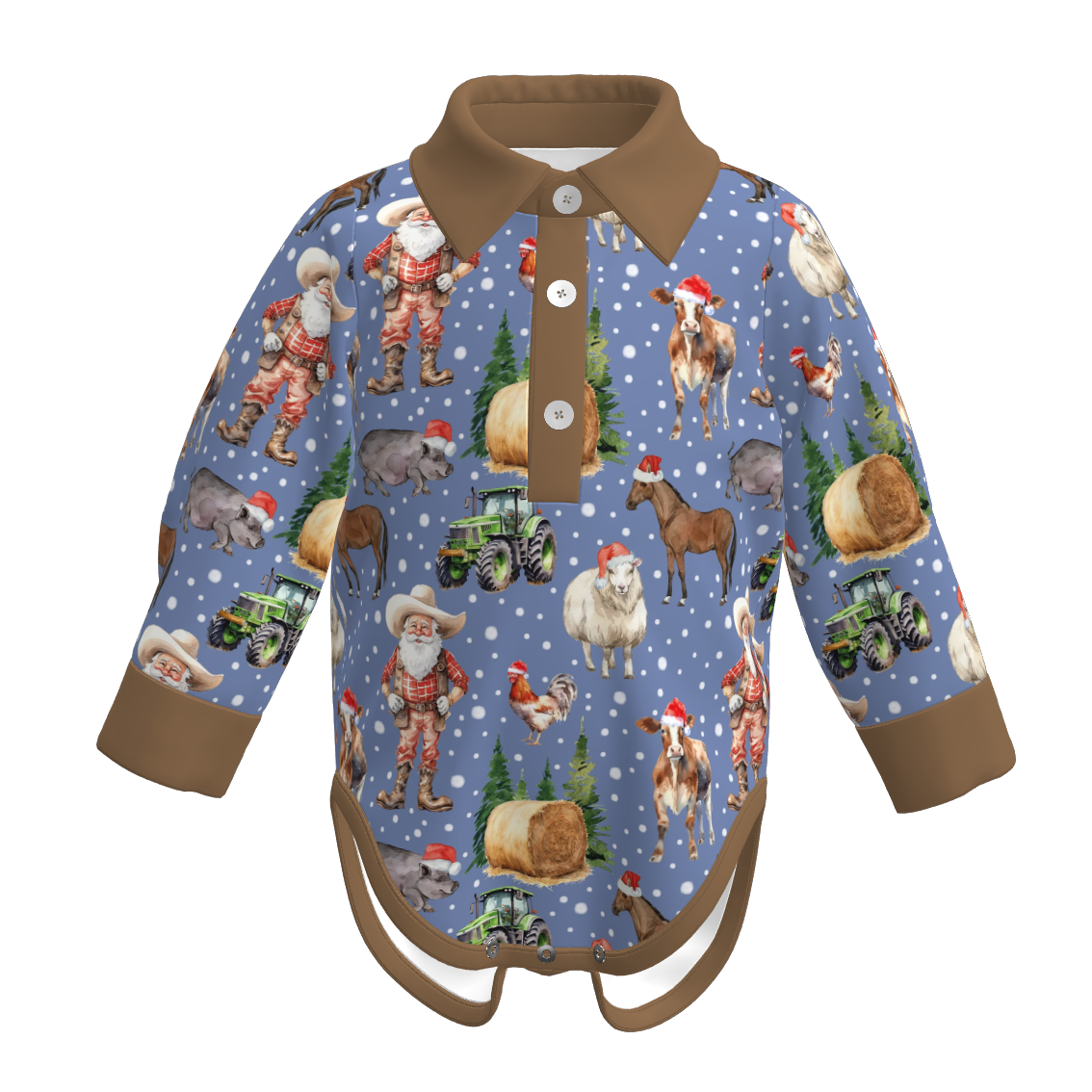 （Pre Order）Brothers Christmas Print Shirt&Romper