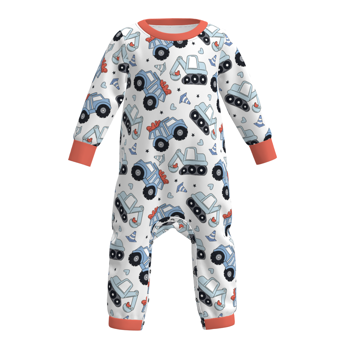 （Pre Order）Toddler Boys Valentine's Day Excavator Print Romper