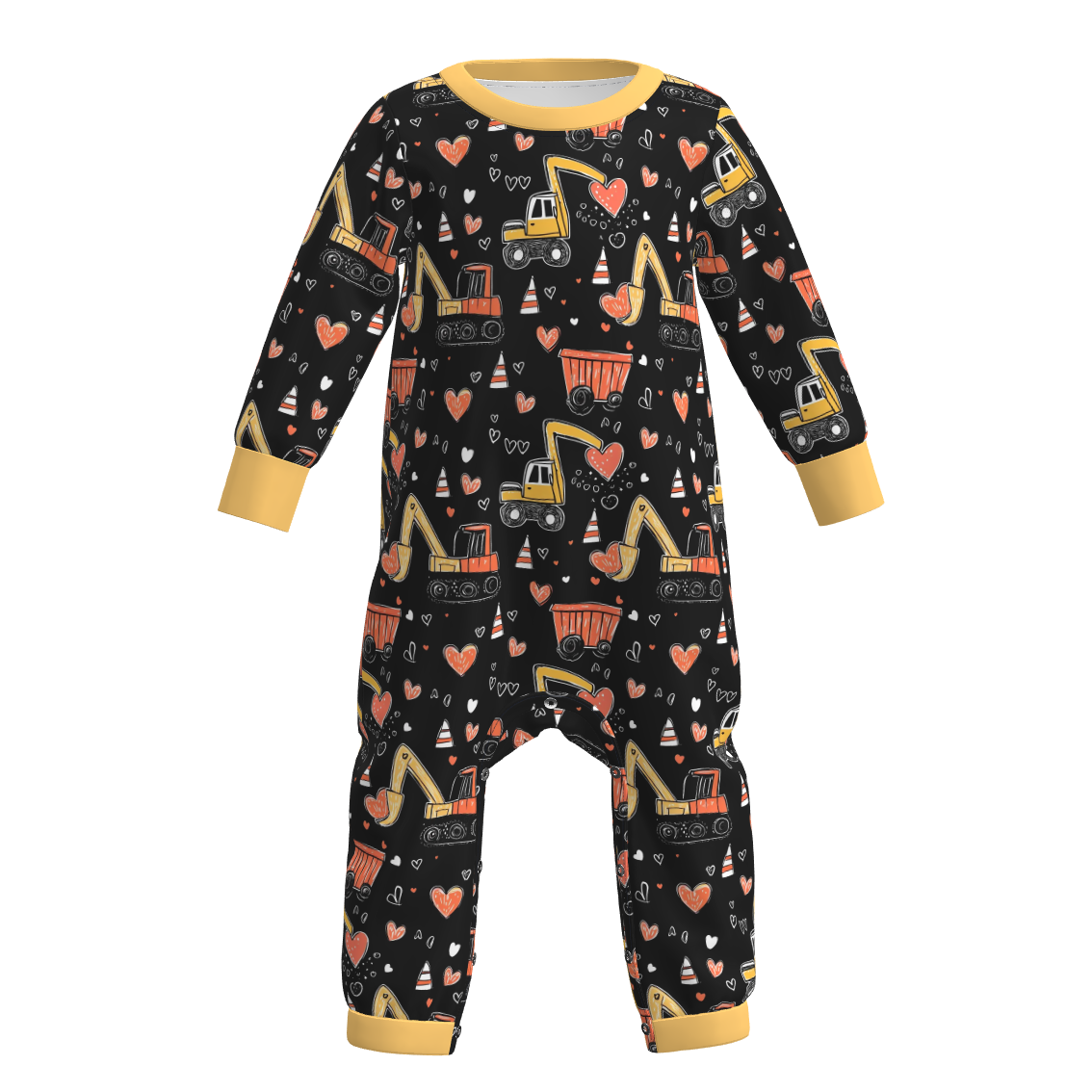 （Pre Order）Toddler Boys Valentine's Day Excavator Print Romper