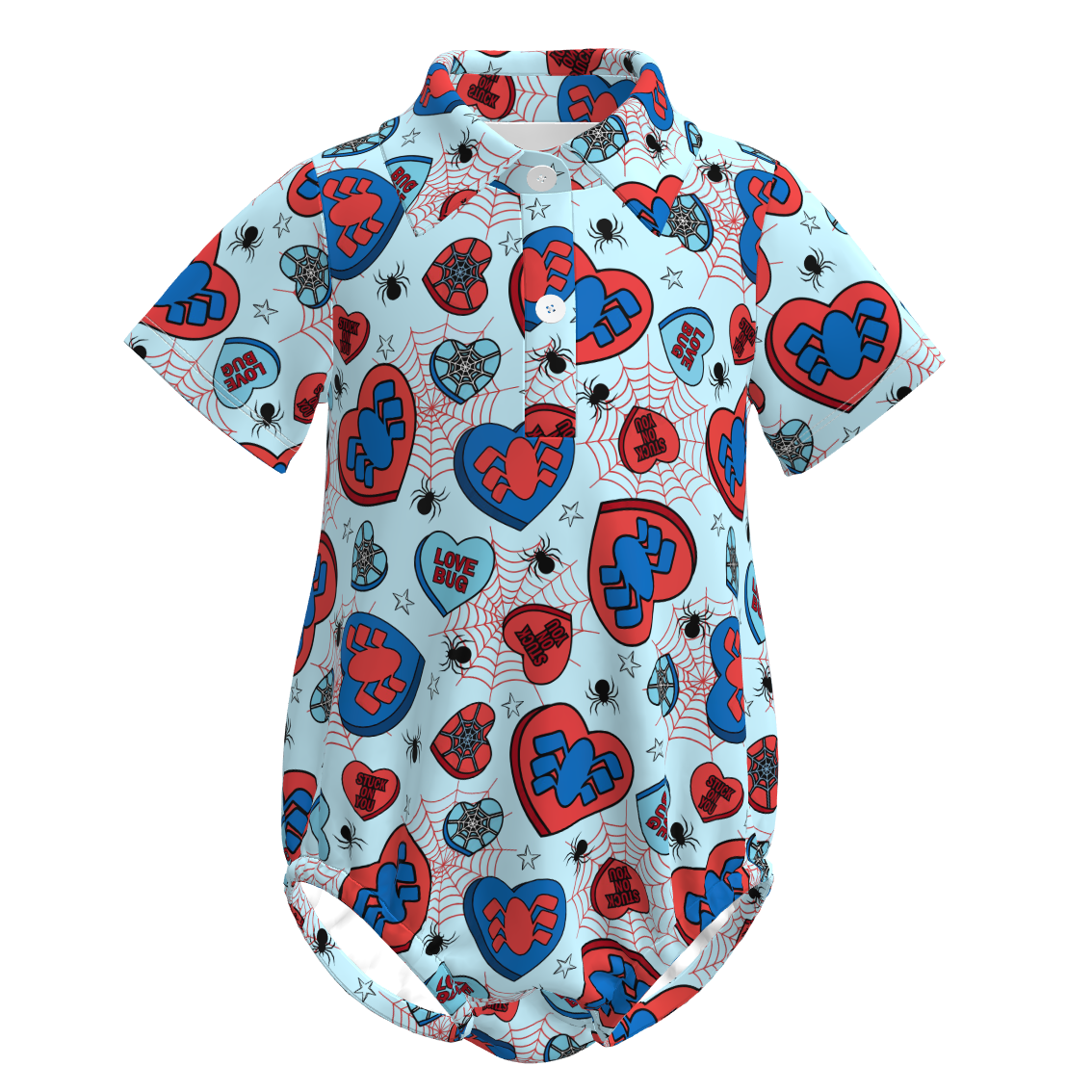 （Pre Order）Family Valentine's Day Cartoon Print Romper&Top