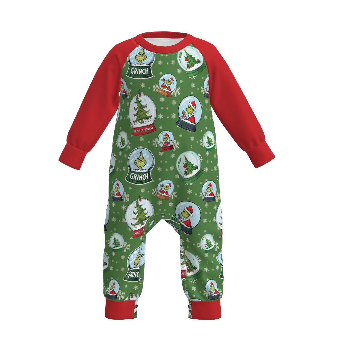 （Pre Order）Family Christmas Cartoon Print Dress,Pants＆Romper