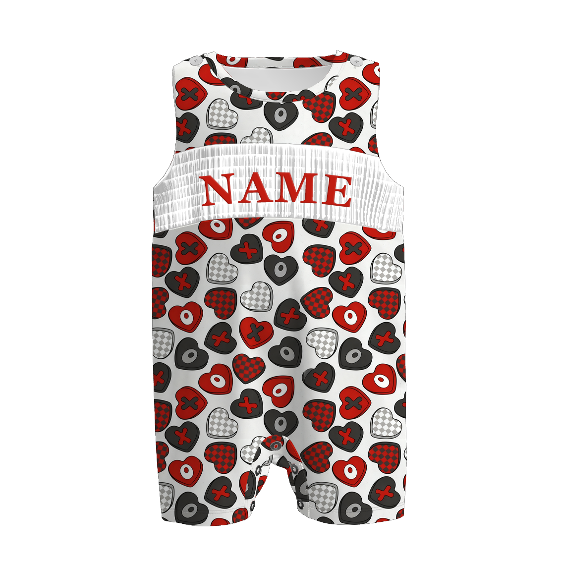 （Pre Order）Brothers Valentine's Day Embroidery Smocked Top＆Romper