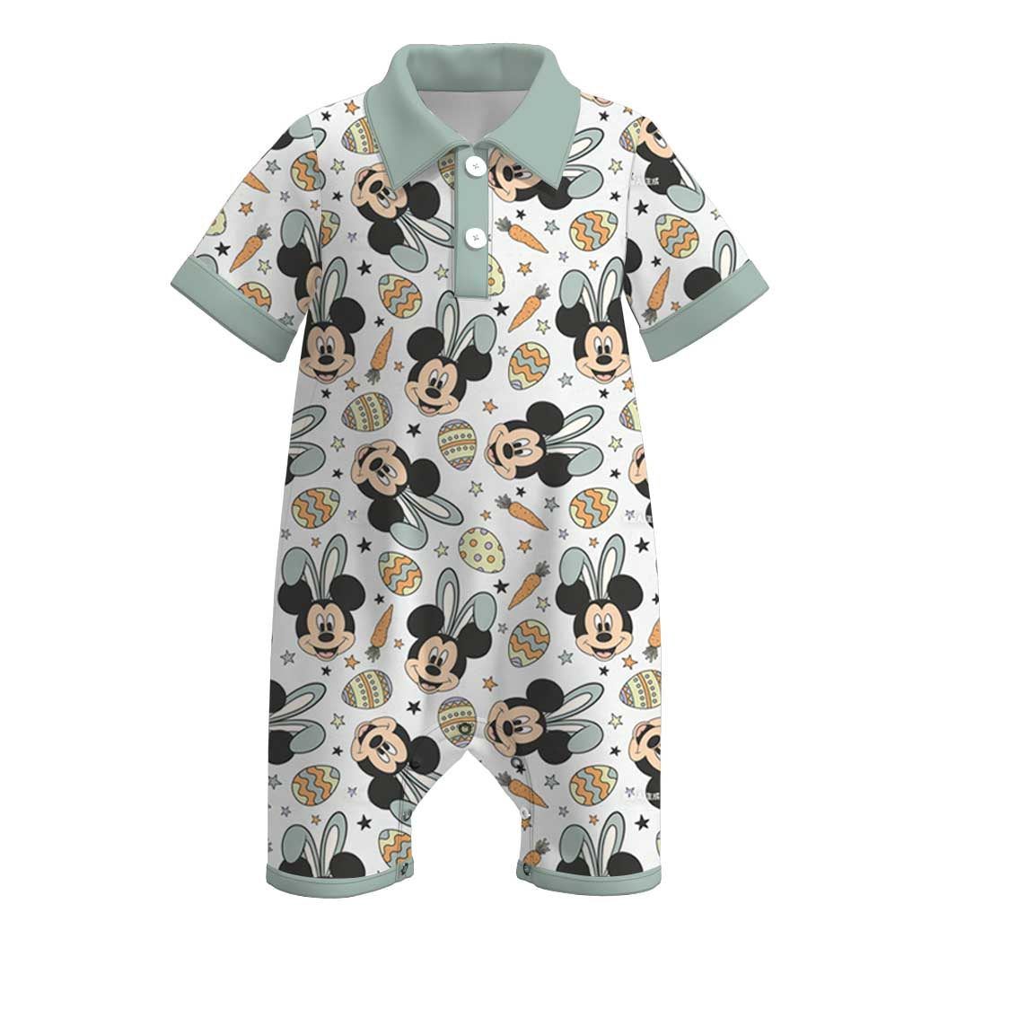 （Pre Order）Toddler Boys Easter Cartoon Print Romper