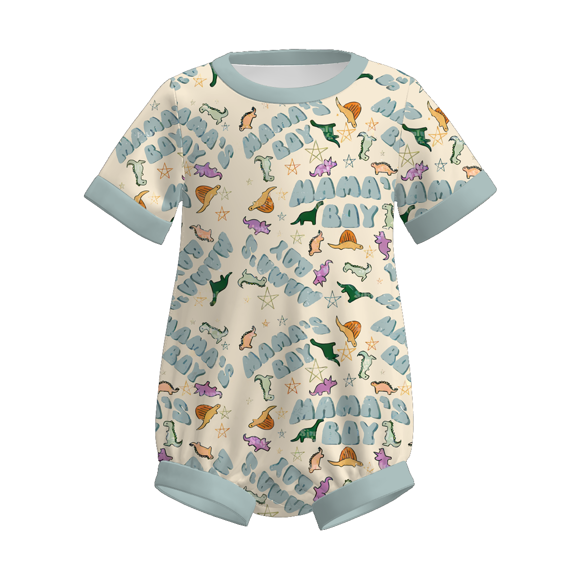 （Pre Order）Brothers MAMA'S BOY Print Set,Top＆Romper