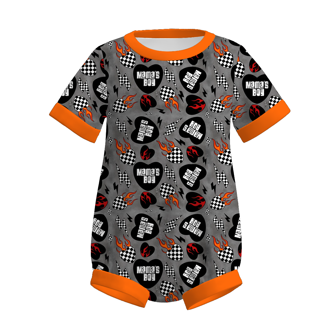（Pre Order）Brothers MAMA'S BOY Print Set,Top＆Romper