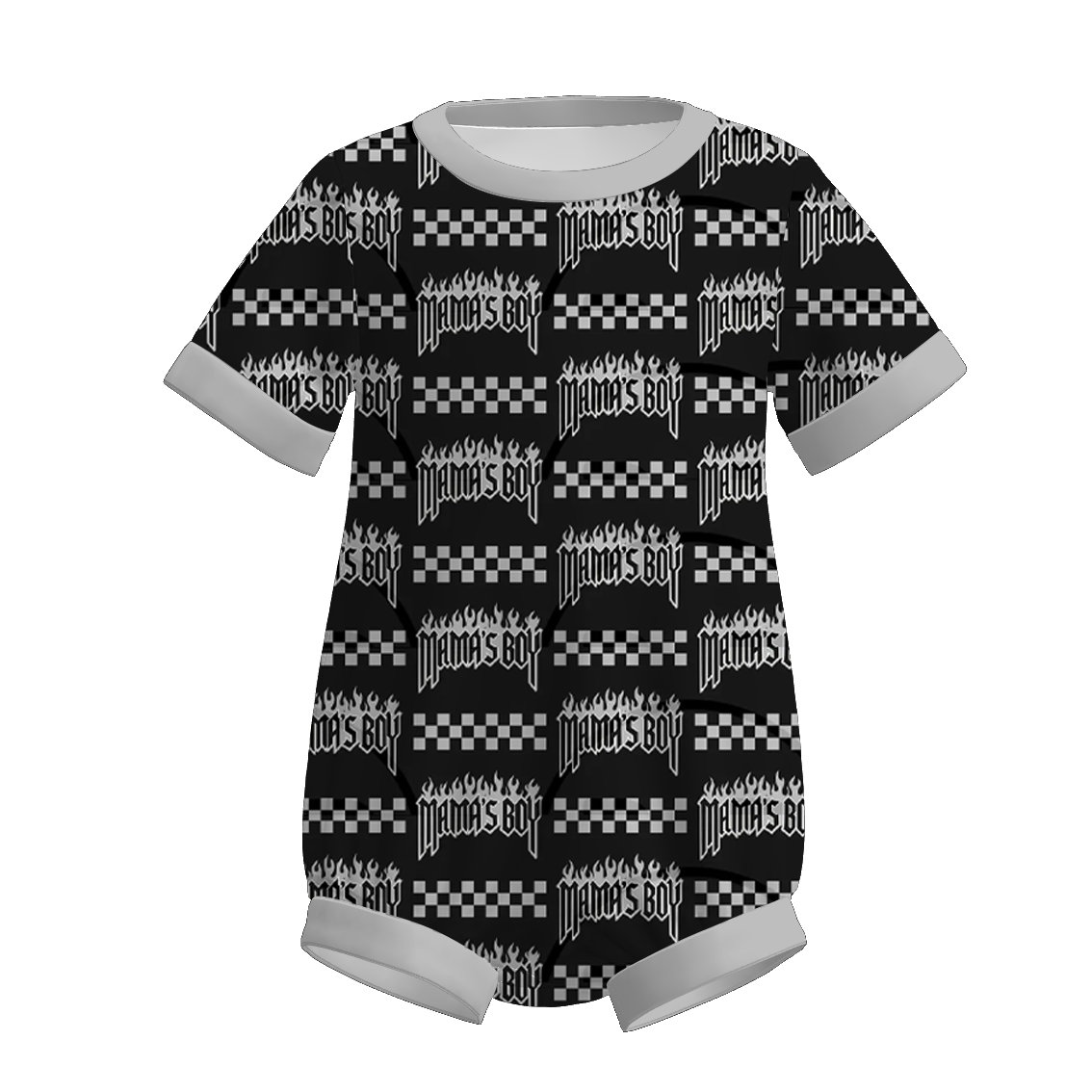 （Pre Order）Brothers MAMA'S BOY Print Set,Top＆Romper
