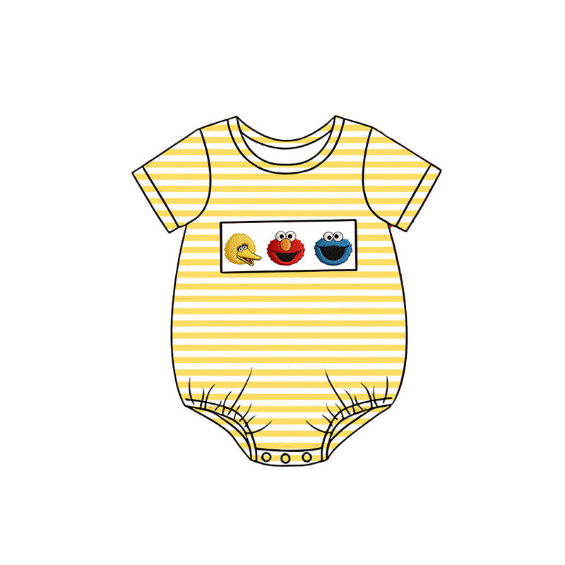 （Pre Order）Siblings Spring&Summer Cartoon Embroidery Smocked Dress,Set&Romper