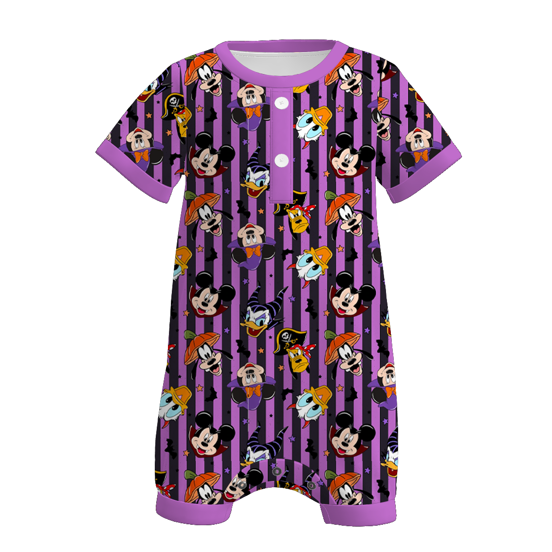 （Pre Order+Prepack Zone）Brothers Halloween Cartoon Print Top,Set&Romper