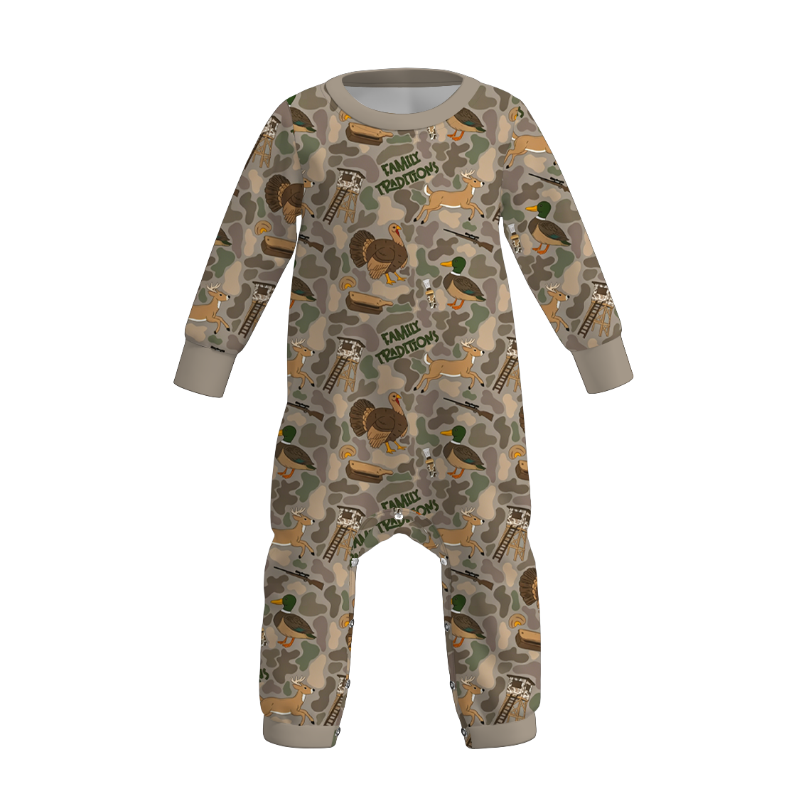 （Pre Order+Prepack Zone）Brothers Fall Hunting Print Top,Set&Romper