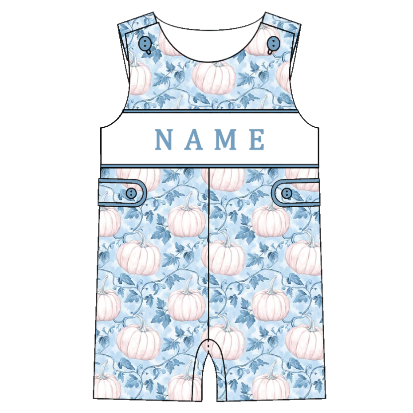 （Pre Order）Siblings Pumpkin Embroidery Smocked Set&Romper