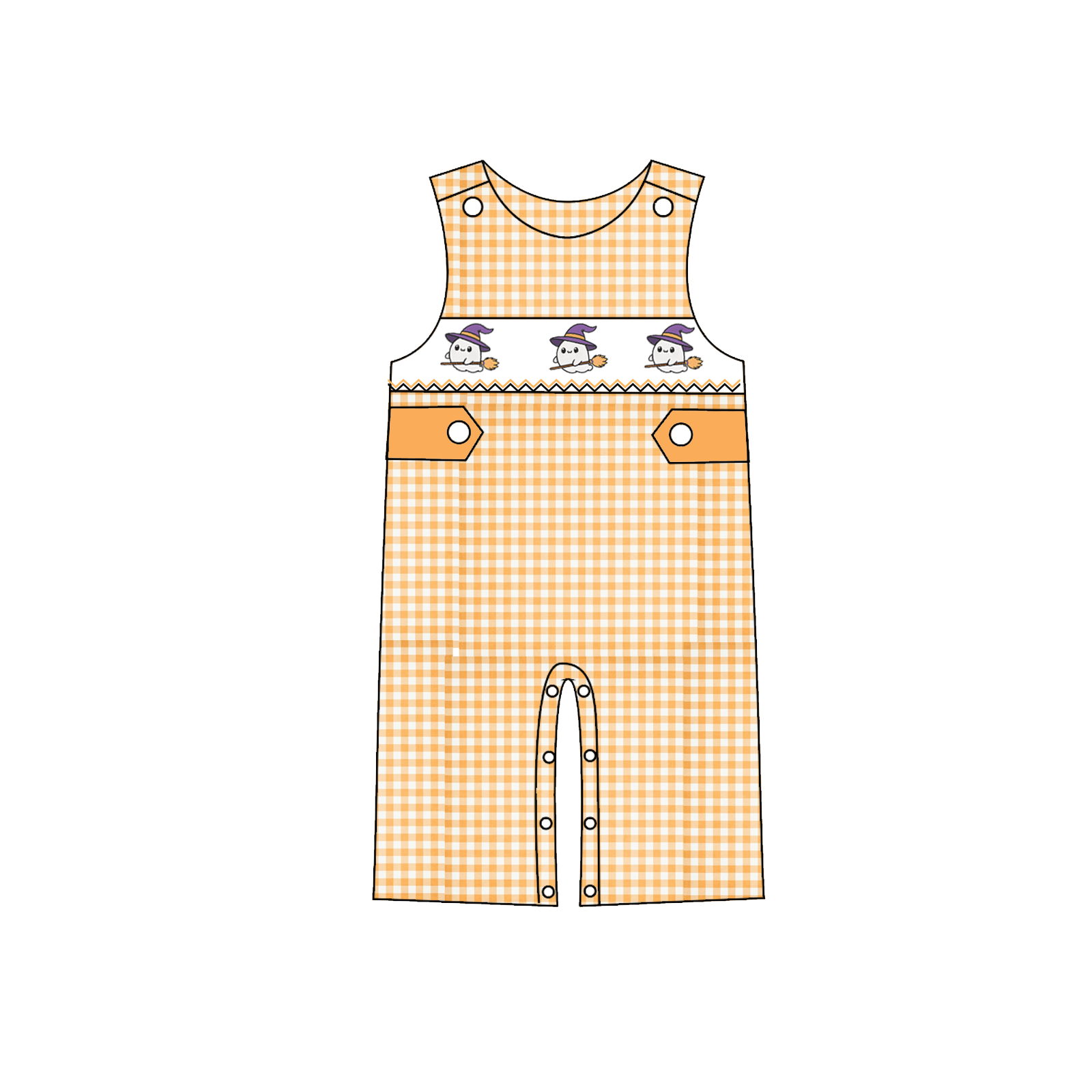 （Weekly Pre-Order）Girls Halloween Ghost Embroidery Smocked Dress&Romper（Ends Wednesday）