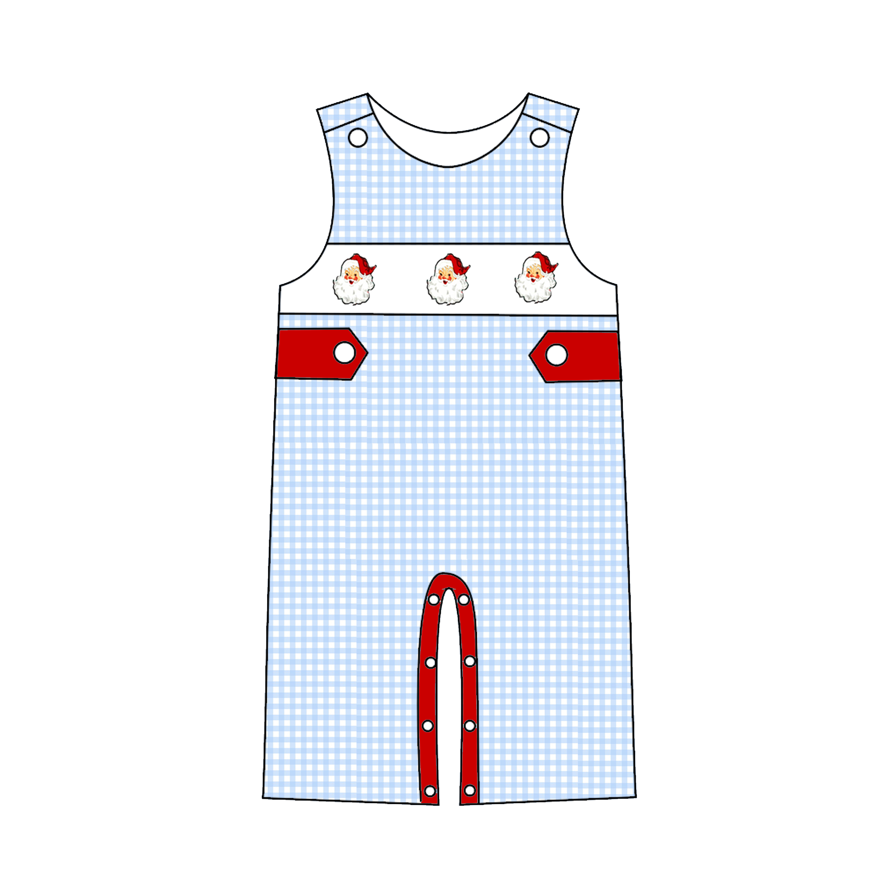 （Pre Order）Siblings Christmas Santa Claus Embroidery Dress,Set&Romper