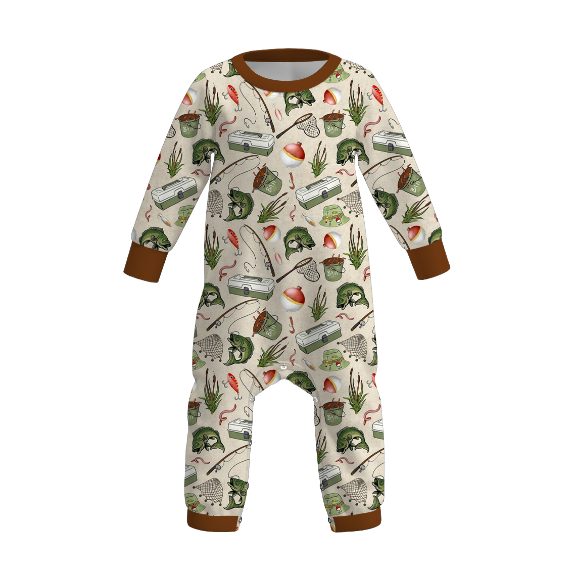 （Pre Order）Brothers Fall Fishing Print Top&Romper