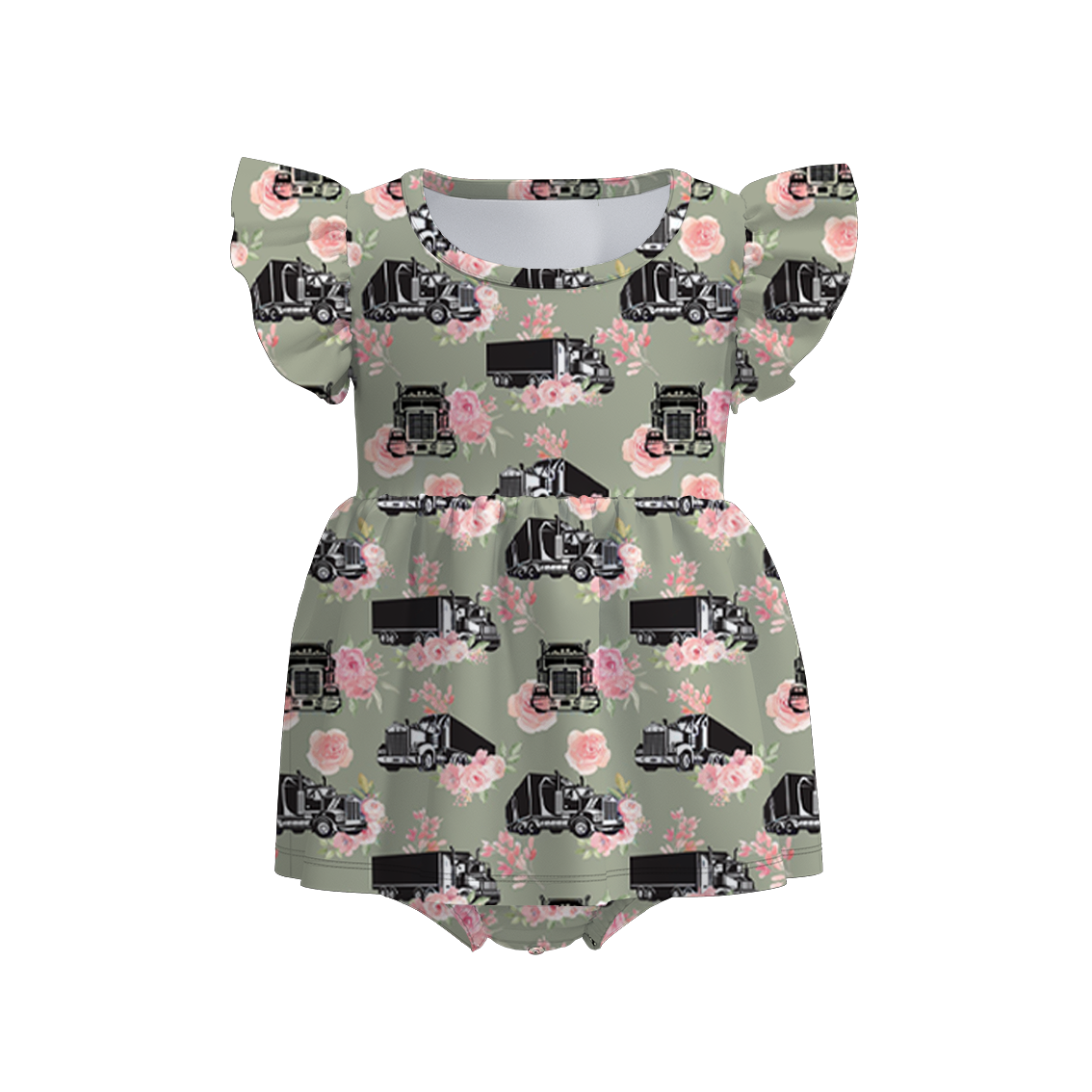 （Pre Order）Baby Girls Father's Day Print Bubbles Romper