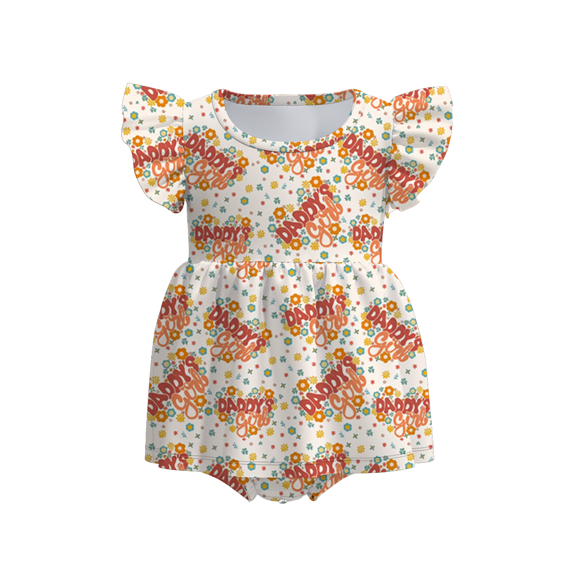 （Pre Order）Baby Girls Father's Day Print Bubbles Romper