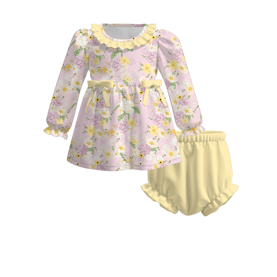 （Pre Order）Girls Cute Print Long-sleeved Romper