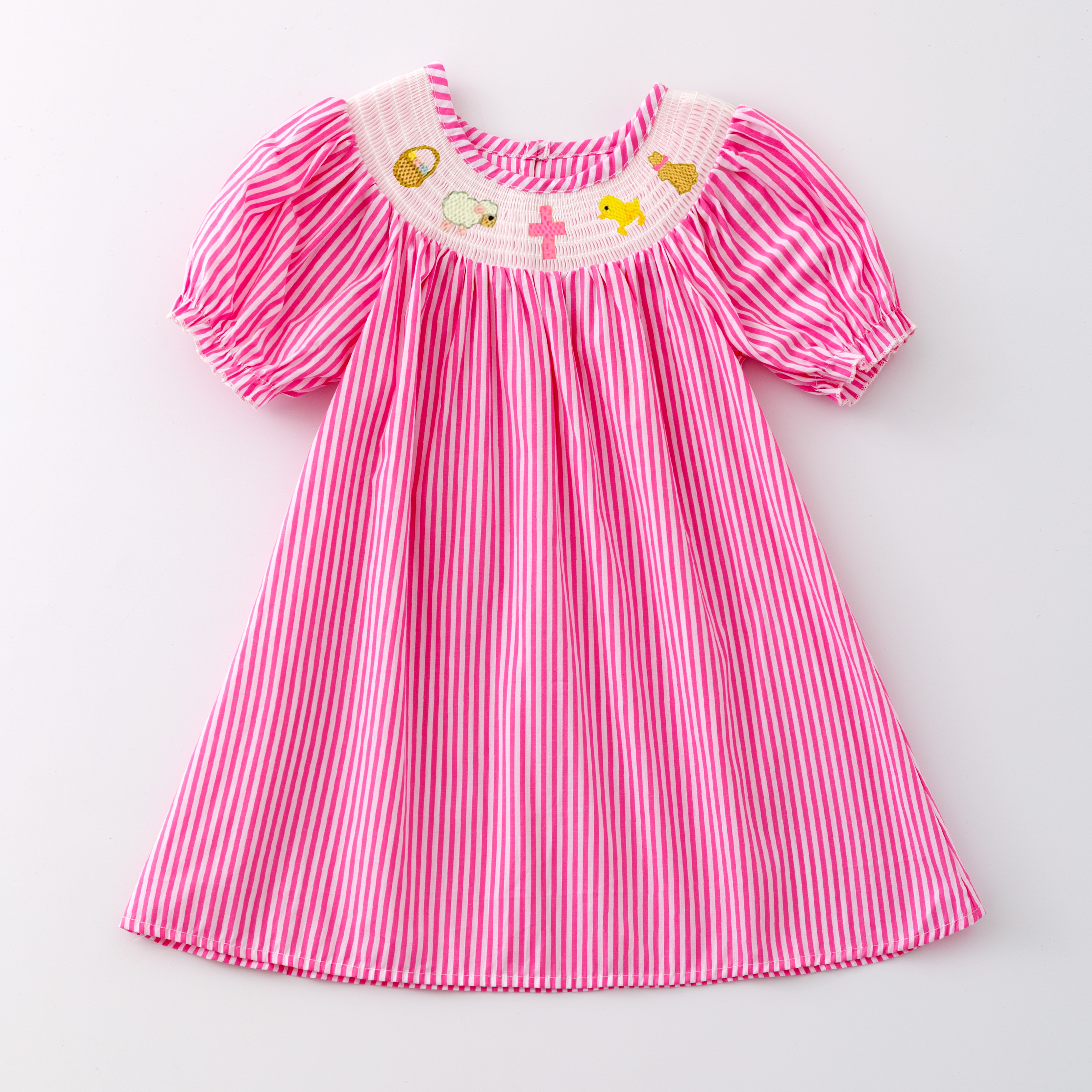 （Pre Order）Sisters Easter Bunny Embroidery Smocked Dress and Romper